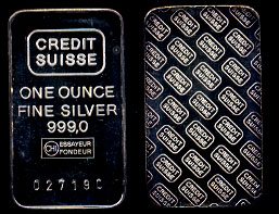 SWISS-24 Credit Suisse ounce Silver bar