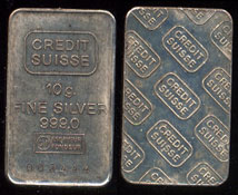 Credit Suisse 10 Gram Bar Serial #002444