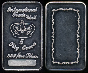 California Crown Mint .999 Fine Silver 5 Ounce