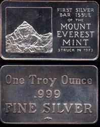 MEM-1 Mount Everest Mint Silver One Ounce Bar