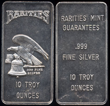 Rarities Mint Eagle and Liberty Bell .999 Fine Silver 10 Troy Ounces