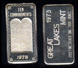 GLM-73 Ten Commandments In Hebrew Silver artbar