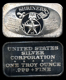 USSC-162C SHRINERS Silver Art Bar