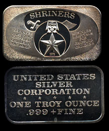 USSC-162 (1973) Shriners Silver Artbar