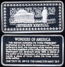 HAM-381 Jefferson Memorial Silver Artbar