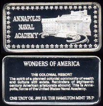 HAM-400 Annapolis Naval Academy 1 oz Silver Artbar
