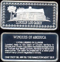 HAM-422 Lincoln Log Cabin 1 oz Silver Artbar