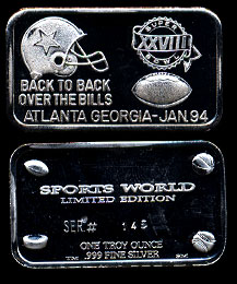SW-5 1994 Super Bowl Silver Artbar