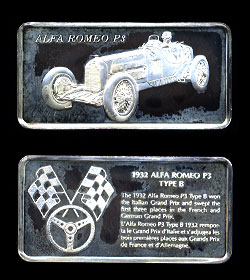 FM-ALFAROMEO 1932 Alfa Romeo P3 Type B Silver Art Bar