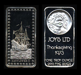 HAM-213 Mayflower II Thanksgiving/joy's ltd Silver Art Bar