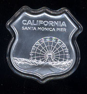 Rte 66 California Santa Monica Pier silver sheild
