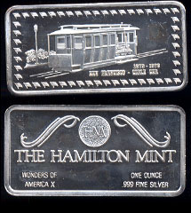 HAM-18 San Francisco Cable Car Silver Bar