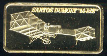 HAM-633G Santos Dumont Gold-plated Silver Artbar