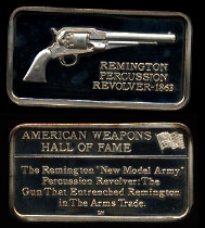 LIN-16  Remington Percussion Revolver Sterling Silver Artbar