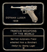 Lincoln Mint German Luger Sterling Silver Artbar