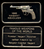 Lincoln Mint Nagant Revolver Sterling Silver Artbar