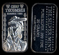 TSM-42C Chief Tecumseh Silver Artbar