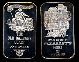 USSC-197 (1973) The Old Barbary Coast Mammy Pleasant's House of Pleasure Silver Artbar