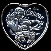 Cancer II Silver Art Heart
