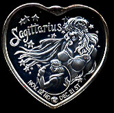 Sagittarius Silver Art Heart