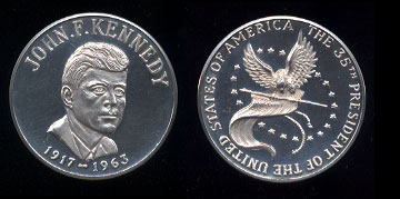 John F. Kennedy Silver Medal, 28.4 Grams / 38.4 MM